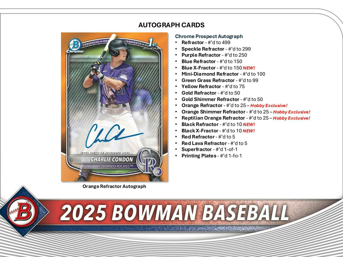 2025 Bowman Baseball Hobby Box - LIVE BREAKING