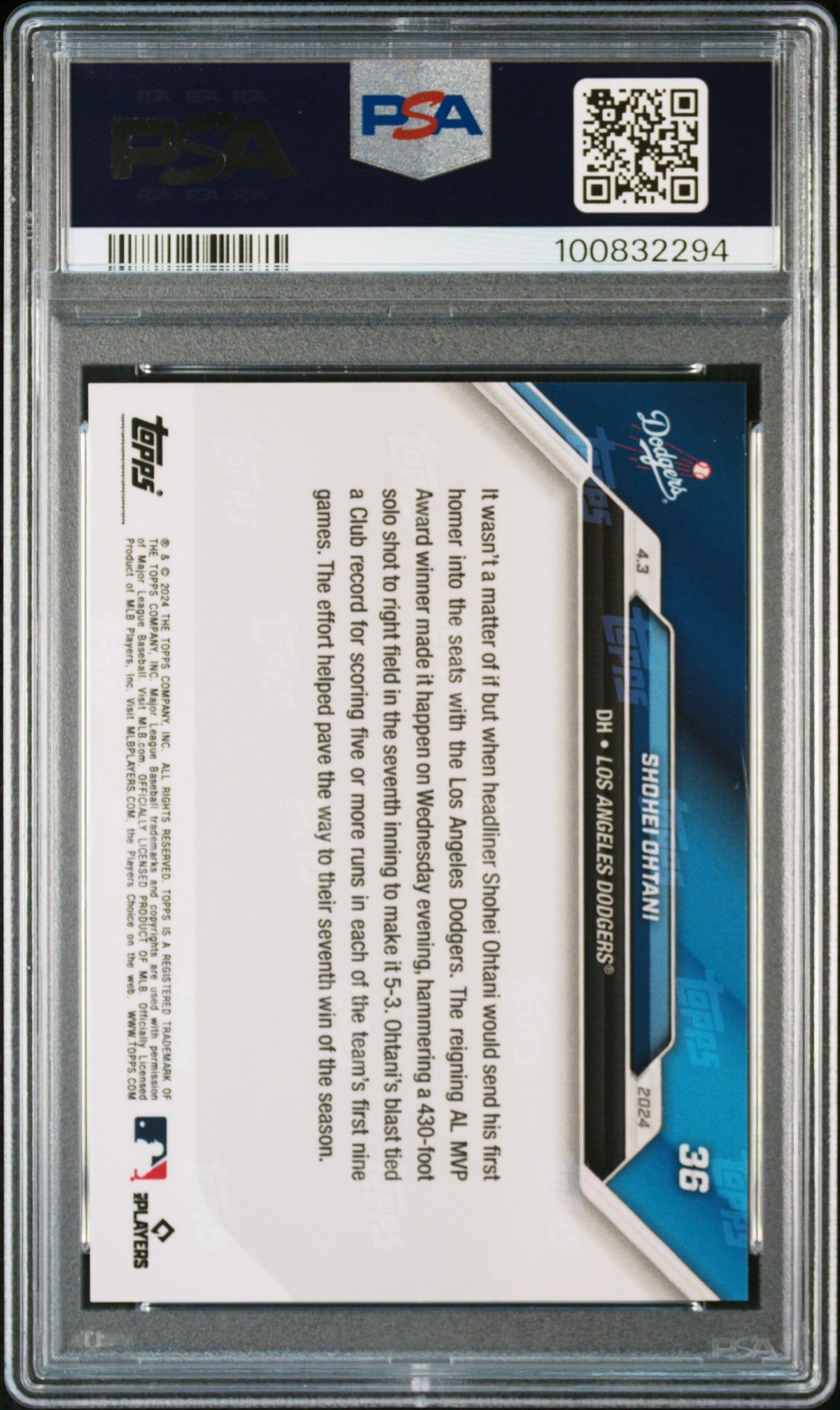 Shohei Ohtani — 2024 Topps Now #36 PSA 10 - retro
