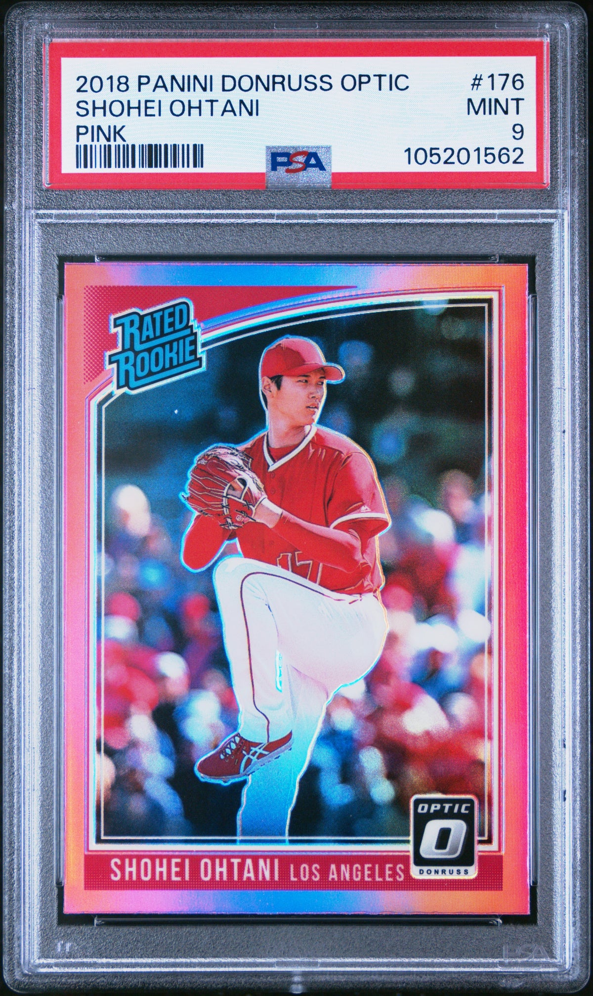 SHOHEI OHTANI - 2018 Panini Donruss Optic Pink #176 RC PSA 9 - front - PSA certification 105201562
