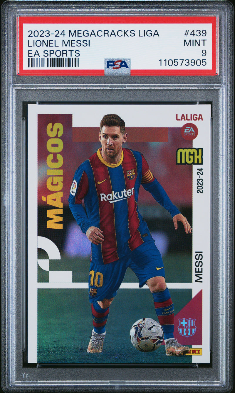 LIONEL MESSI - 2023/24 Panini Megacracks LaLiga EA Sports #439 PSA 9 - foto rappresentativa - fronte