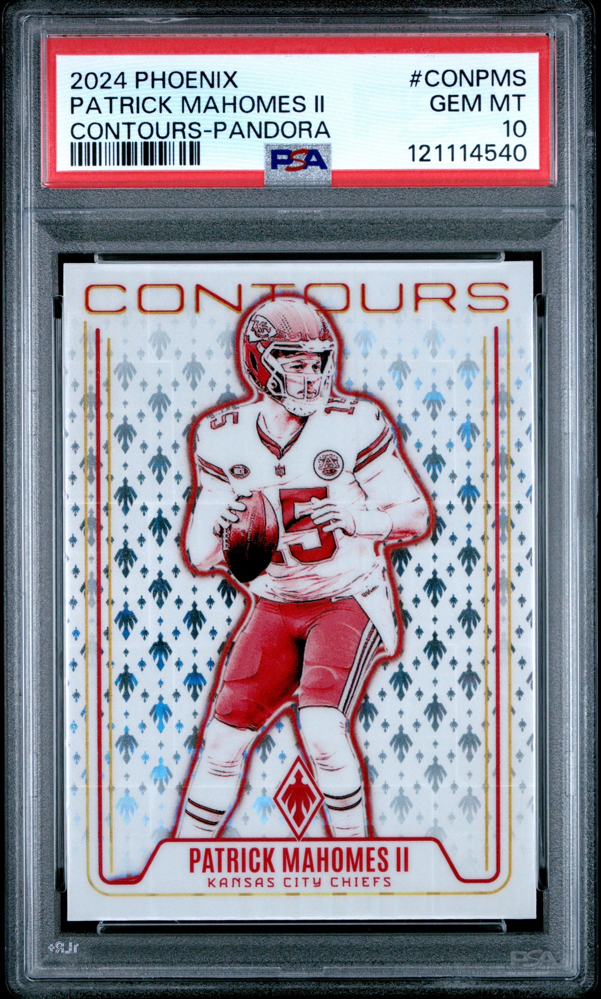PATRICK MAHOMES II - 2024 Panini Phoenix Contours Pandora #CONPMS PSA 10 - Fronte - Cert. 121114540