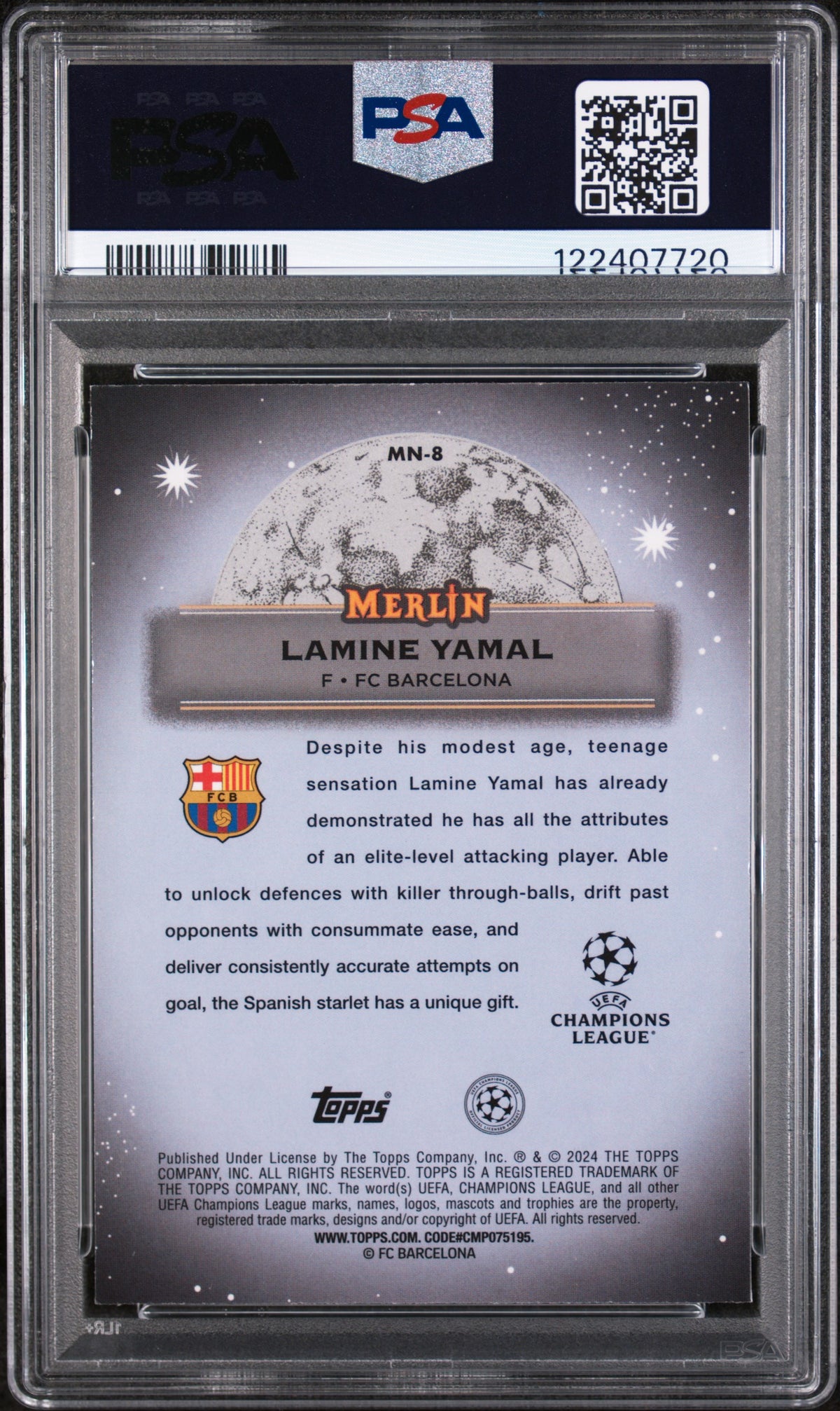 LAMINE YAMAL - 2023/24 Topps Merlin UEFA Mystic Nights RC #MN8 PSA 9 - retro