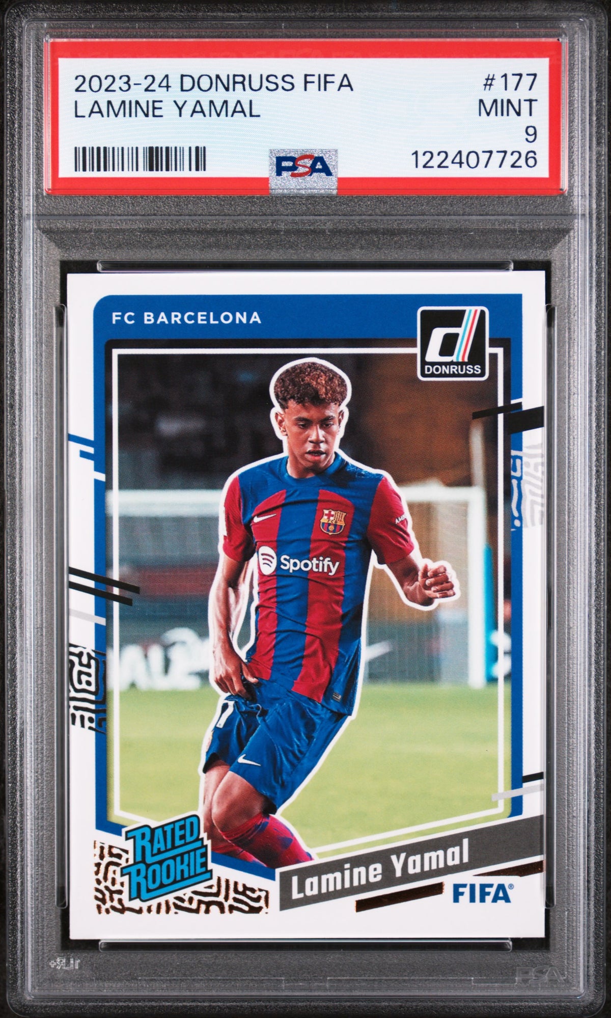 LAMINE YAMAL - 2023/24 Panini Donruss FIFA RC #177 PSA 9 - fronte