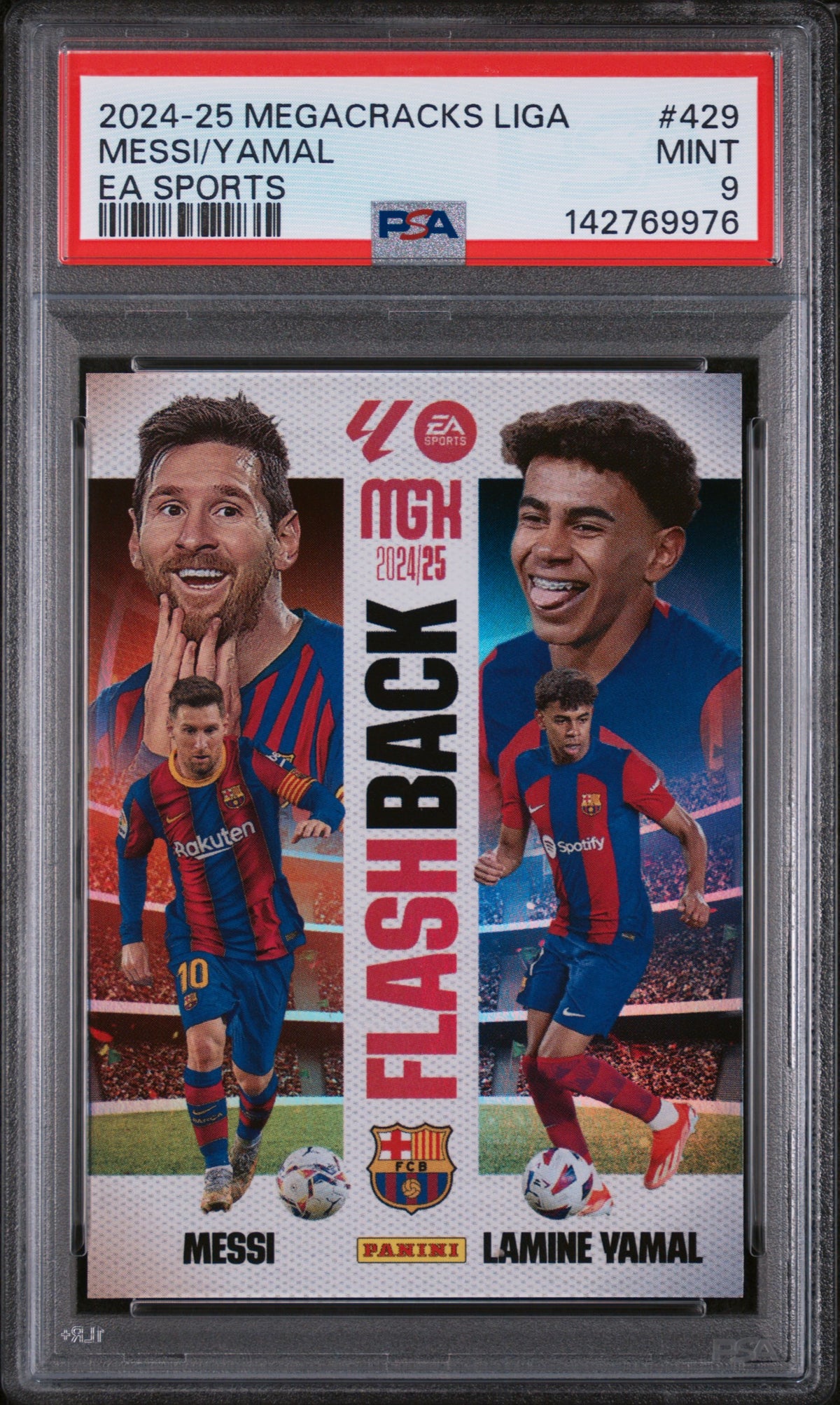 LIONEL MESSI / LAMINE YAMAL - 2024 Panini Megacracks MGK LaLiga EA Sports #429 PSA 9 - foto rappresentativa - fronte