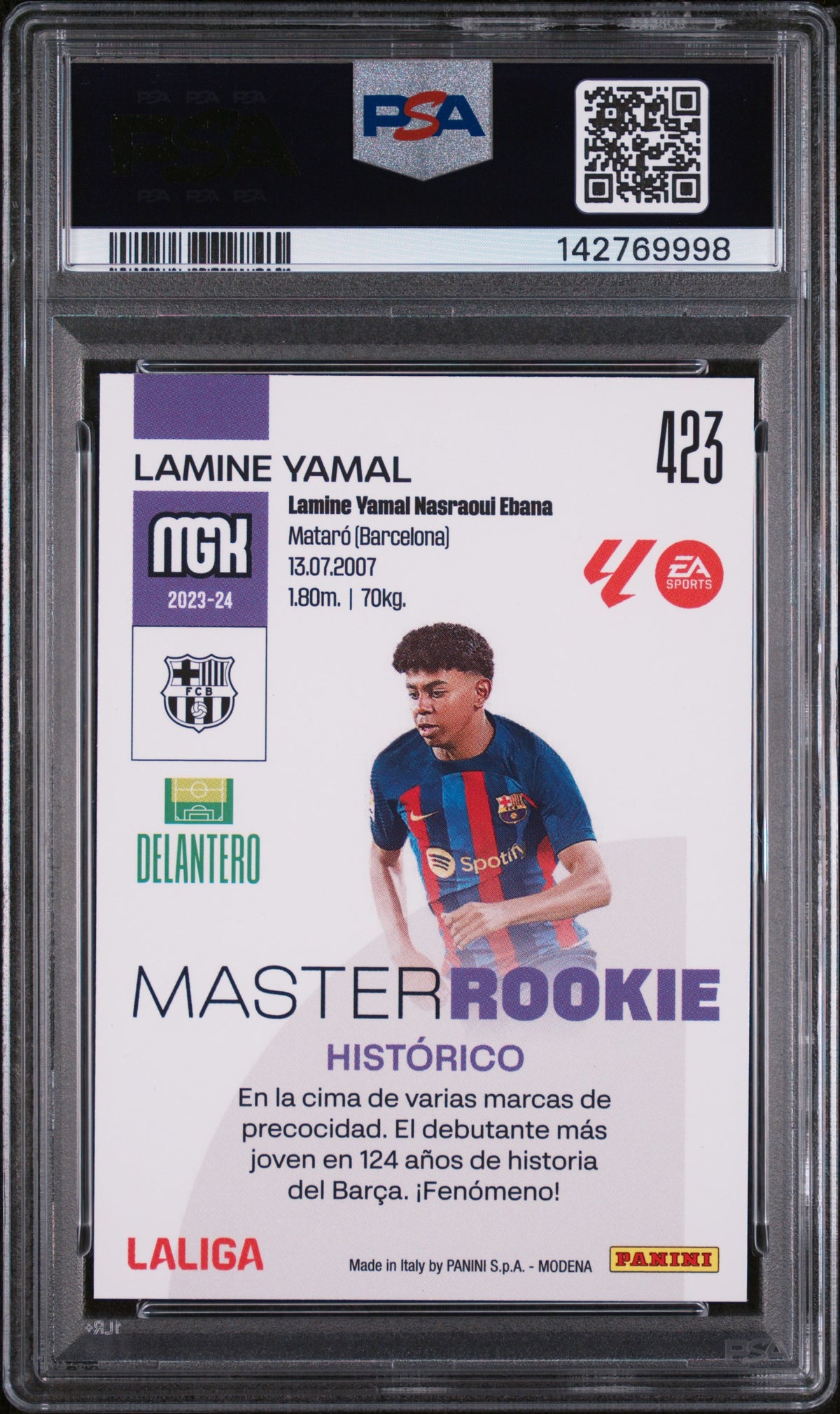 LAMINE YAMAL - 2023/24 Panini Megacracks LaLiga EA Sports RC #423 PSA 9 - retro