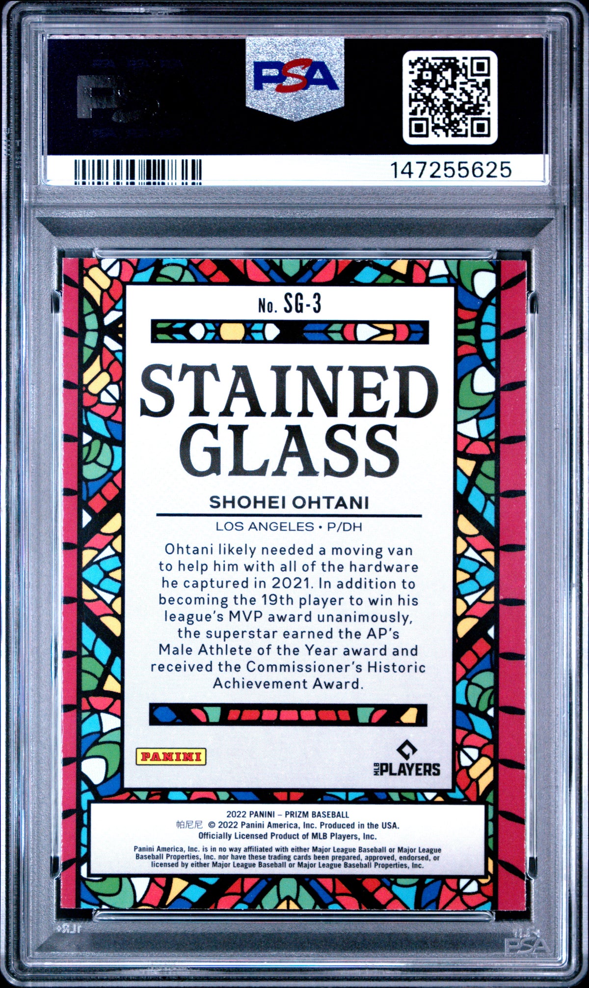 Shohei Ohtani — 2022 Panini Prizm Stained Glass #SG3 PSA 10 - retro