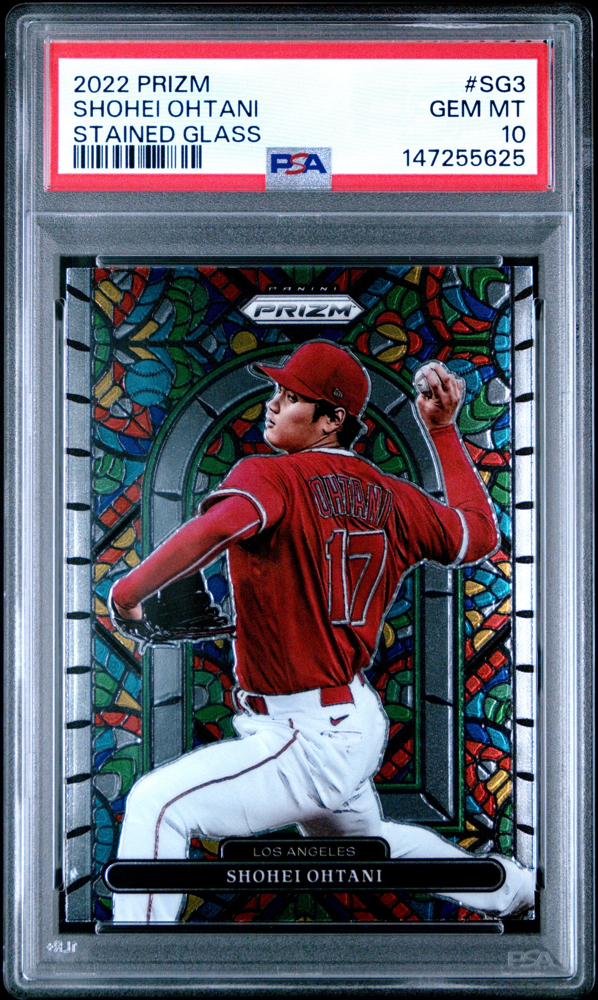 Shohei Ohtani — 2022 Panini Prizm Stained Glass #SG3 PSA 10 - fronte