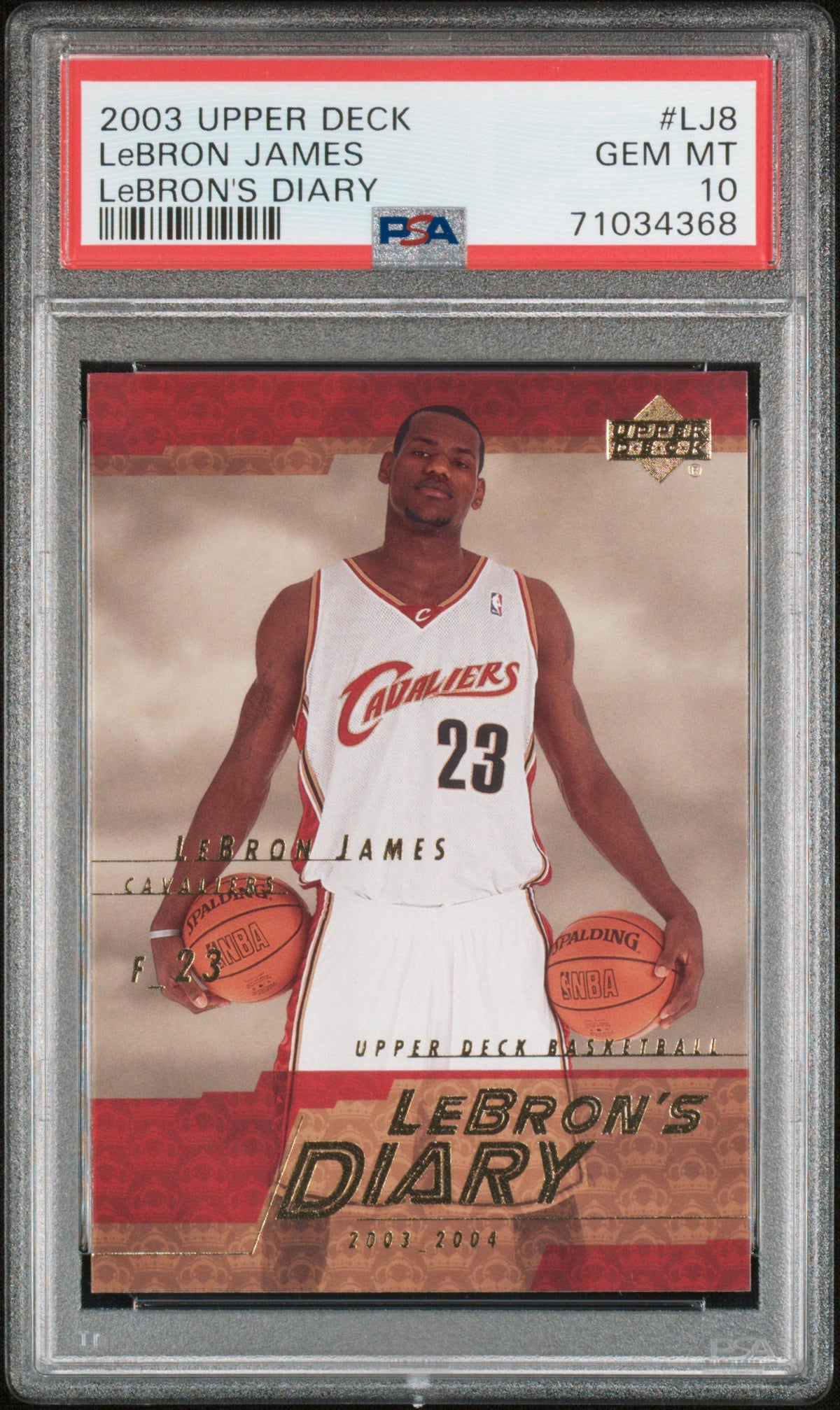 LEBRON JAMES - 2003/04 Upper Deck LeBron's Diary RC #LJ8 PSA 10 - front