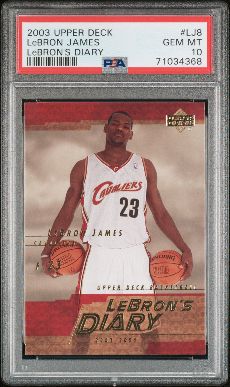 LEBRON JAMES - 2003/04 Upper Deck LeBron's Diary RC #LJ8 PSA 10 - front