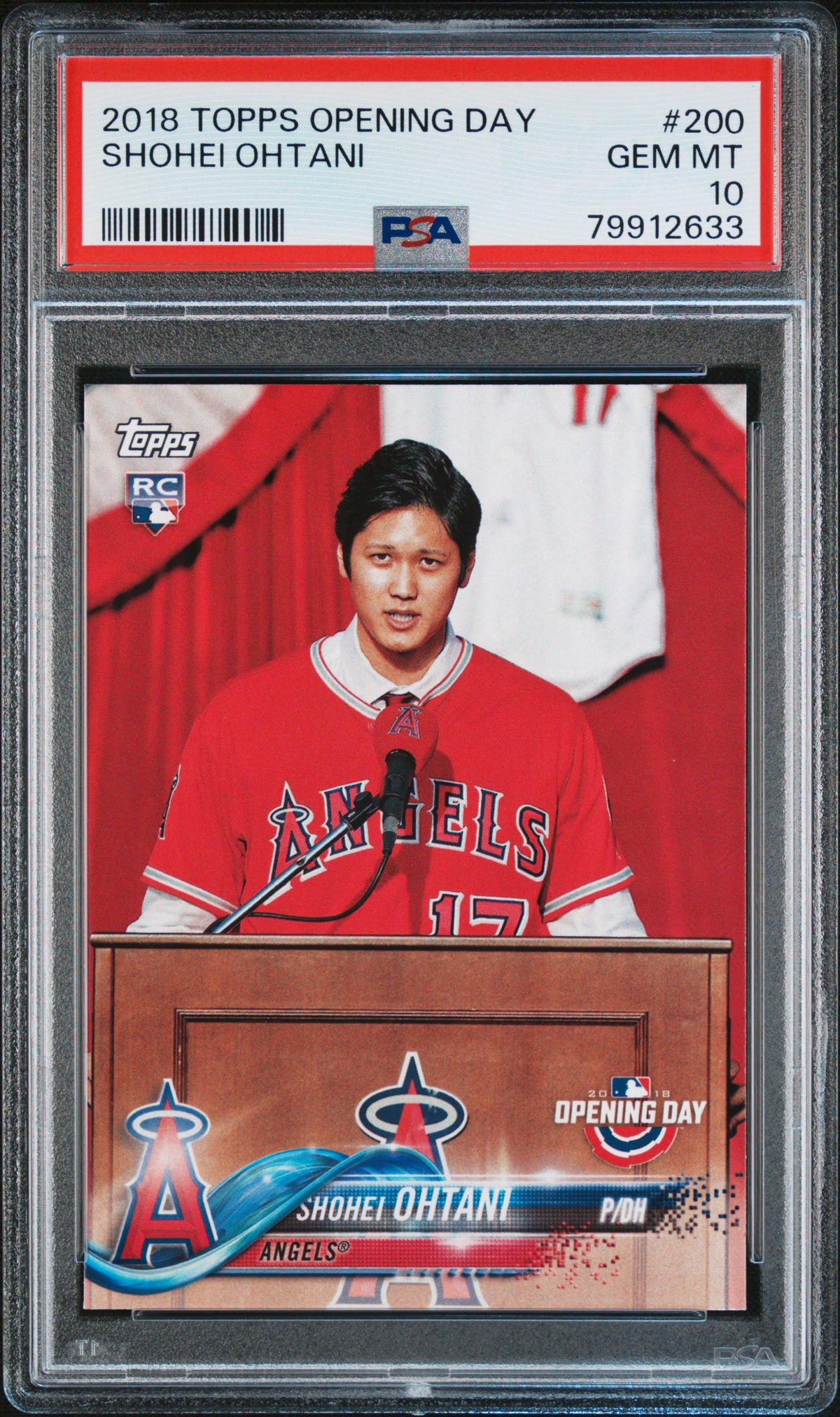 SHOHEI OHTANI - 2018 Topps Opening Day #200 RC PSA 10 - front - PSA certification 79912633
