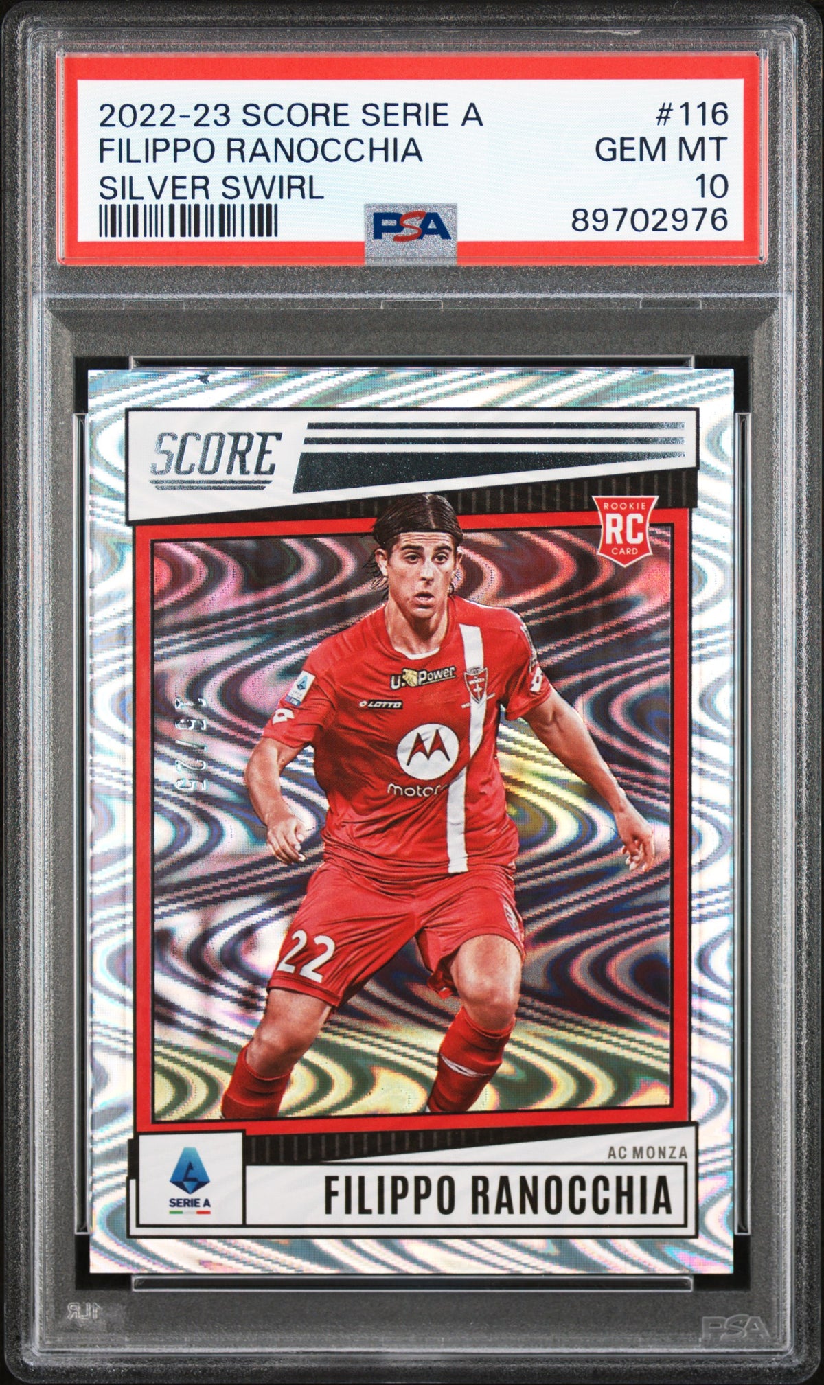 FILIPPO RANOCCHIA - 2022/23 Panini Score Serie A Silver Swirl RC #116 /25 PSA 10 - front