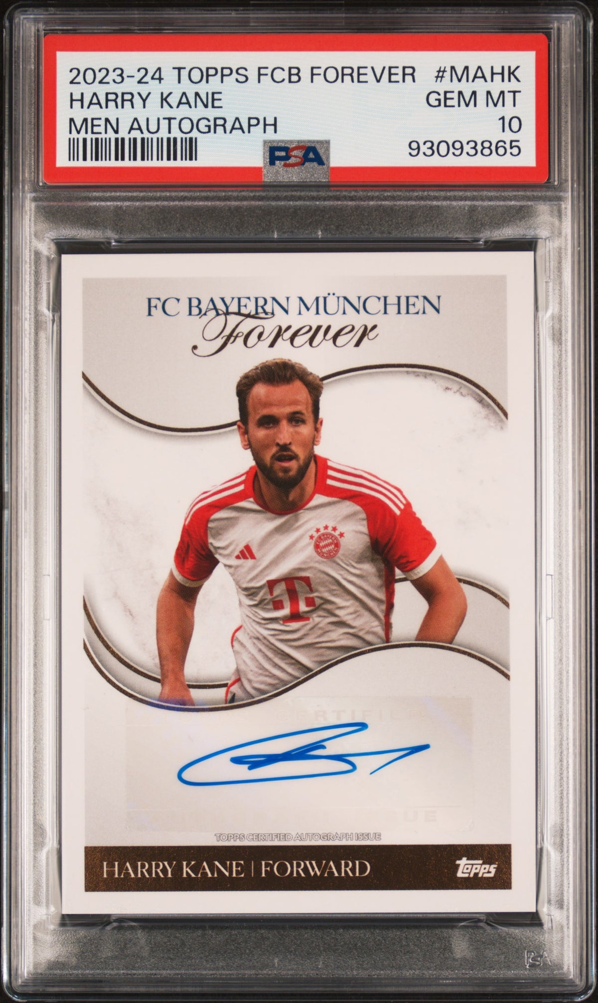 HARRY KANE - 2023/24 Topps FCB Forever Men Autograph #MA-HK PSA 10 - front - PSA certification 93093865