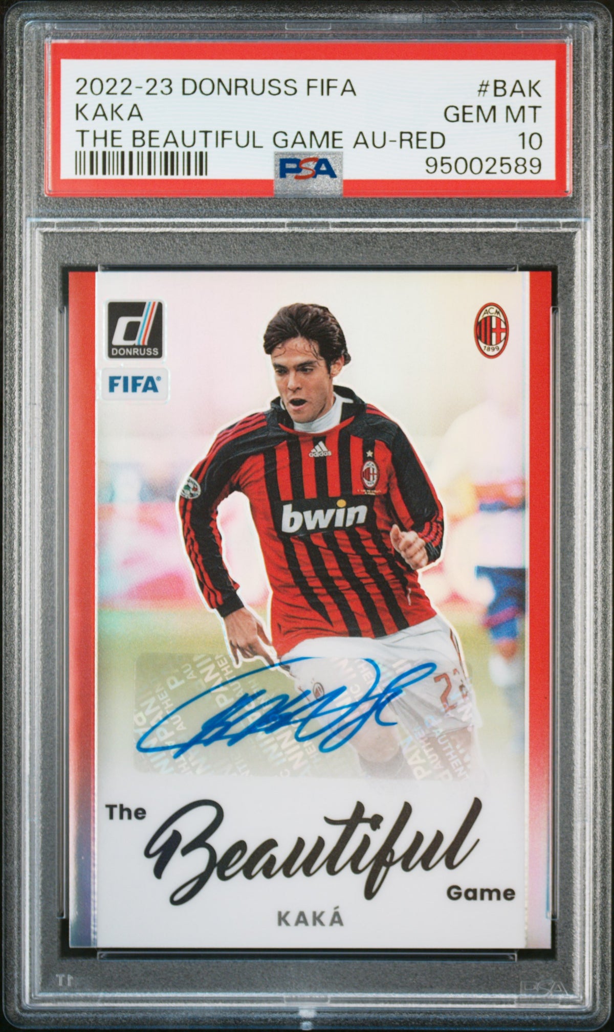 KAKÁ - 2022/23 Panini Donruss FIFA The Beautiful Game Autographs Red #BAK PSA 10 - Fronte - Cert. 95002589