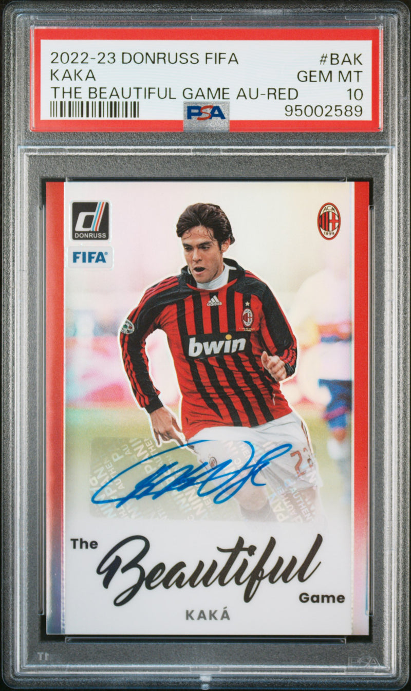KAKÁ - 2022/23 Panini Donruss FIFA The Beautiful Game Autographs Red #BAK PSA 10 - Fronte - Cert. 95002589
