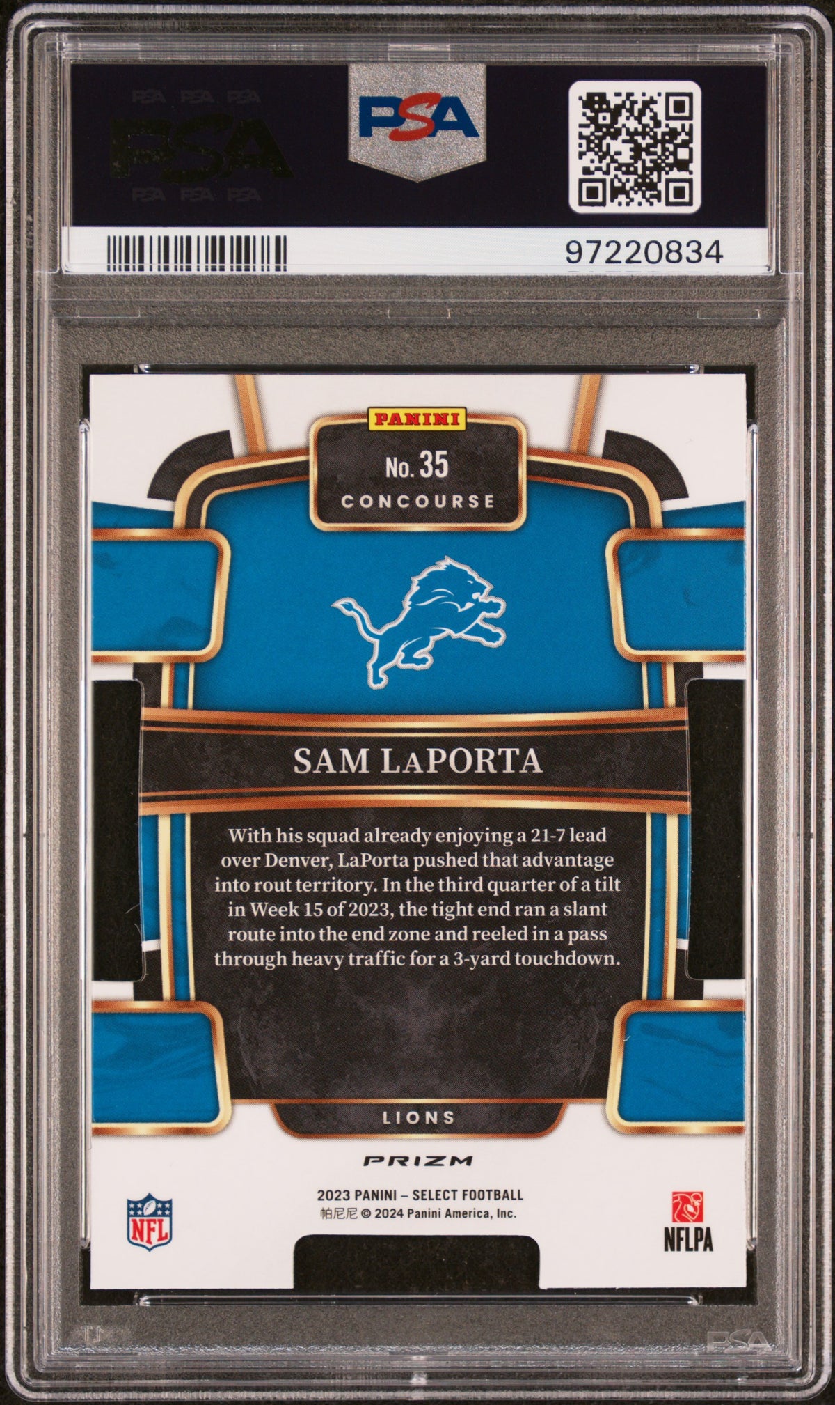 SAM LAPORTA - 2023 Panini Select Die-Cut Red & Blue Prizm #35 PSA 10 - Retro - Certificato 97220834