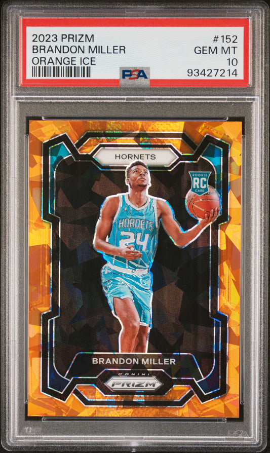 BRANDON MILLER - 2023 Prizm Orange Ice RC PSA 10