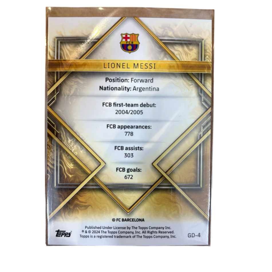 MESSI - 2023/24 Topps Barcellona Team Set Gold Drip /99