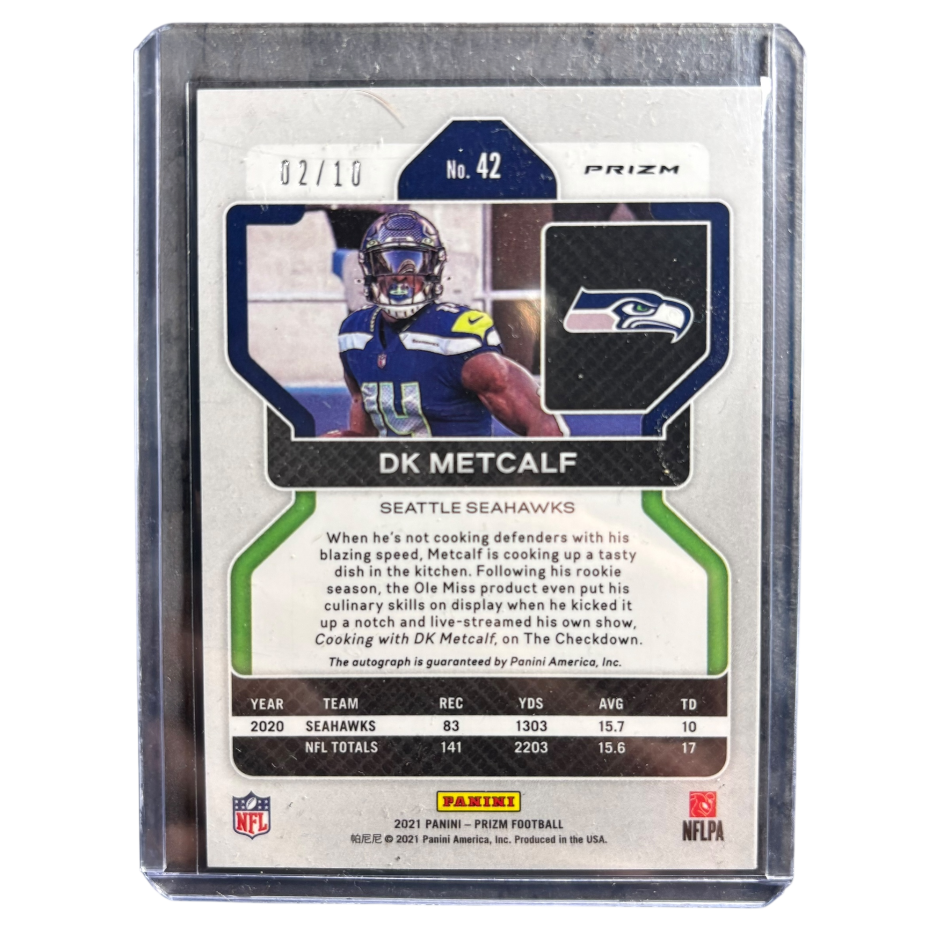 DK METCALF - 2021 Panini Prizm Red Shimmer Auto /10