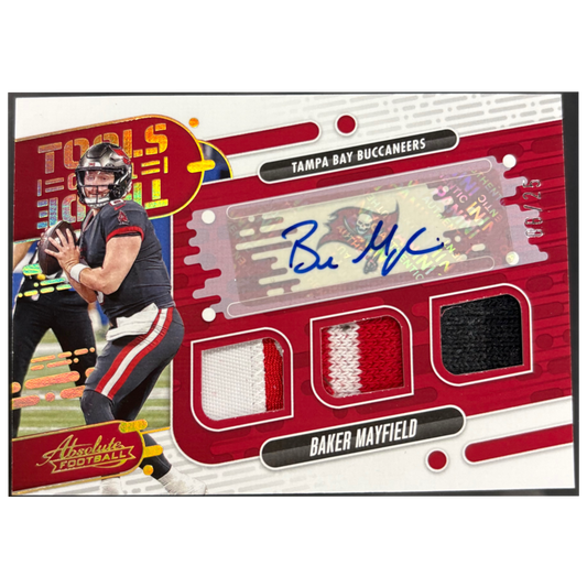 BAKER MAYFIELD - 2024/25 Paninini Absolute Football Triple Patch Auto /25