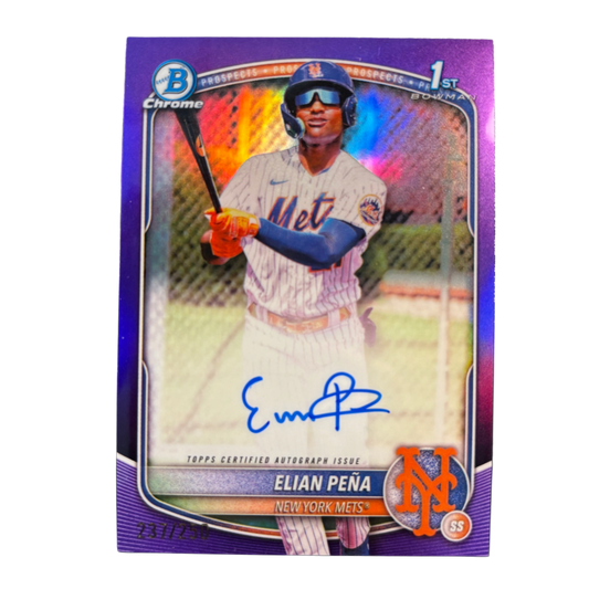 ELIAN PENA - 2025/26 1st Bowman Chrome Purple Refractor /250 Auto
