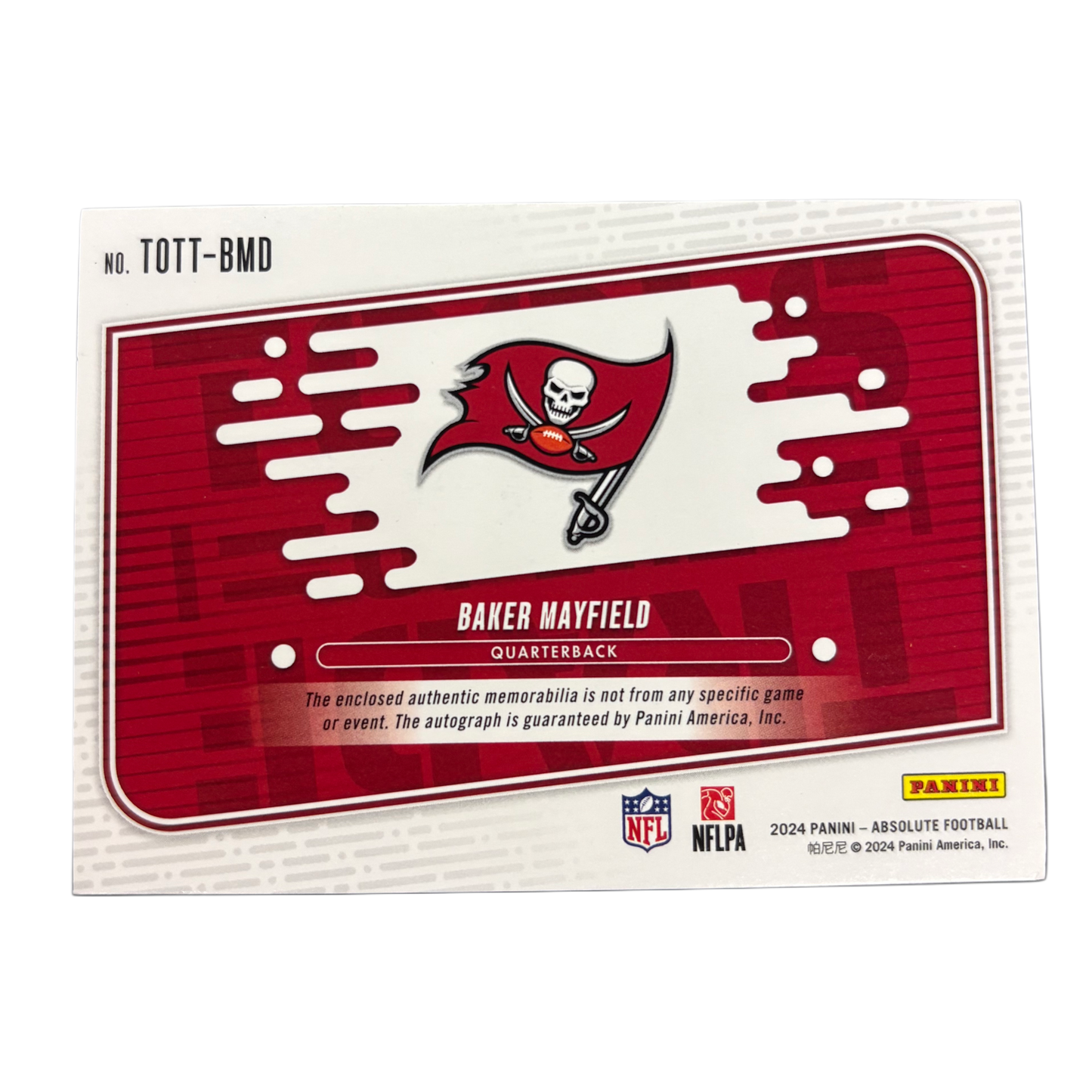 BAKER MAYFIELD - 2024/25 Paninini Absolute Football Triple Patch Auto /25