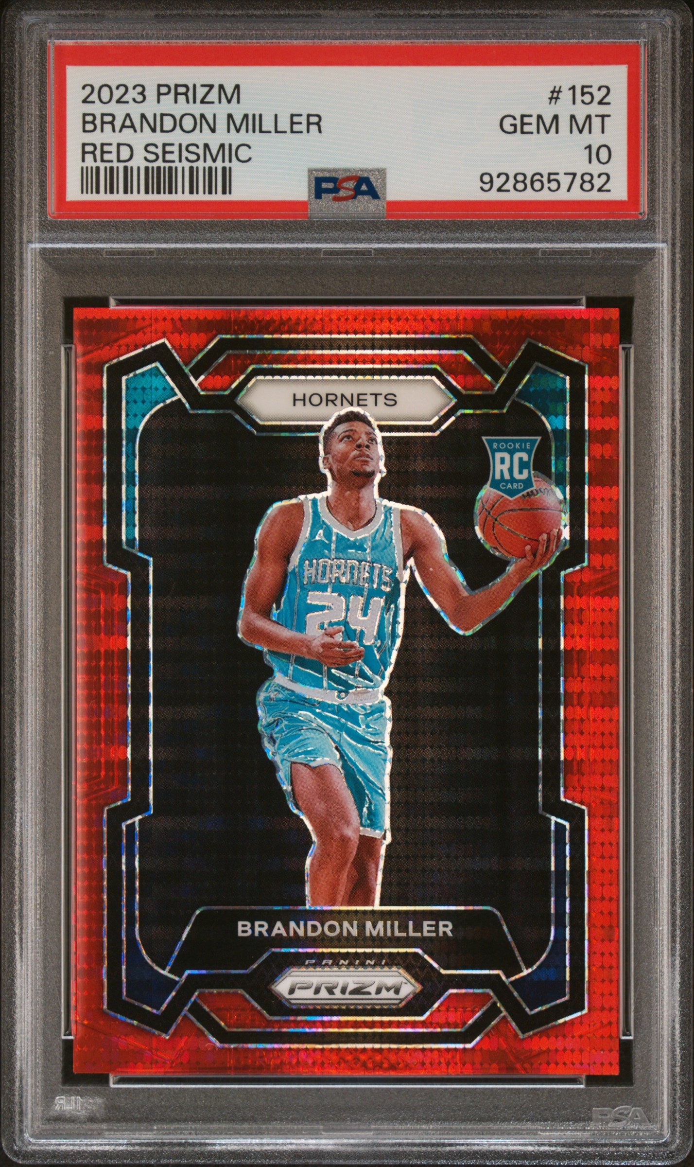 BRANDON MILLER - 2023 Prizm Red Seismic RC /299 PSA 10
