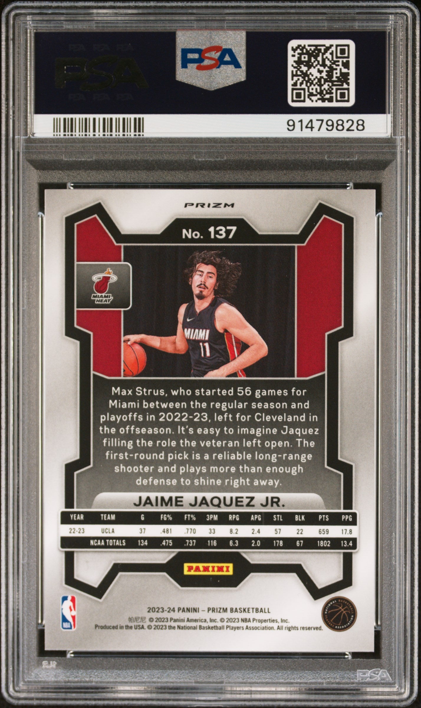 JAMIE JAQUEZ JR. - 2023 Prizm Fast Break RC PSA 10