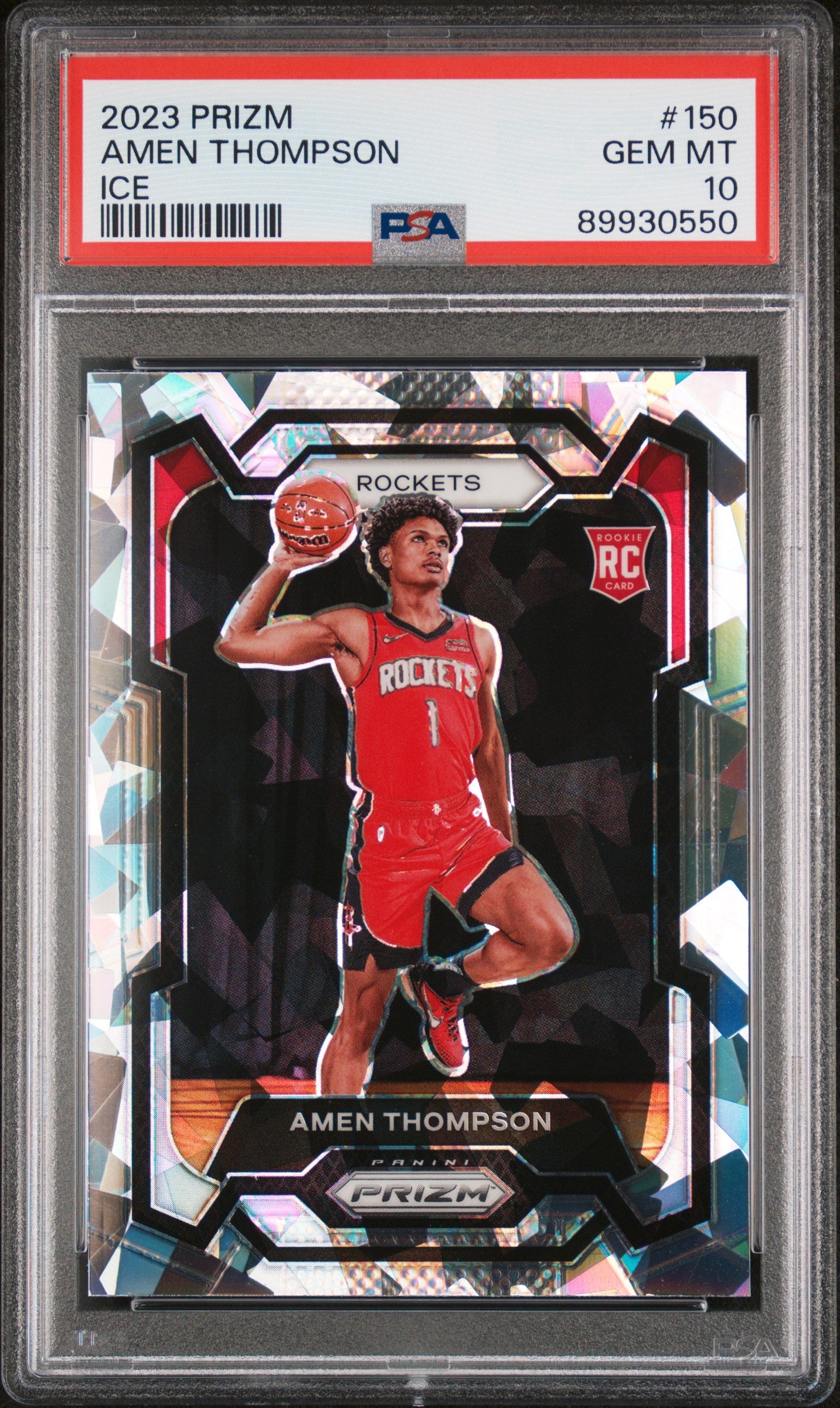 AMEN THOMPSON - 2023 Prizm Ice RC /75 PSA 10