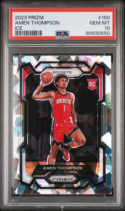 AMEN THOMPSON - 2023 Prizm Ice RC /75 PSA 10