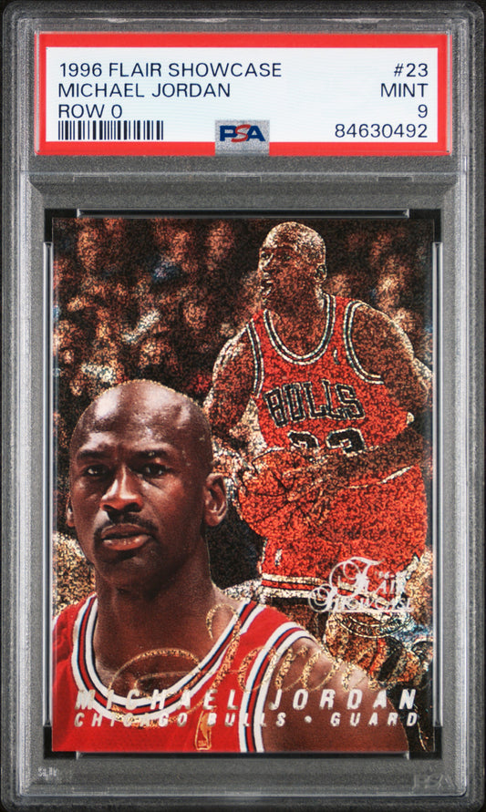 MICHAEL JORDAN - 1996 Fleer Flair Showcase ROW 0 PSA 9