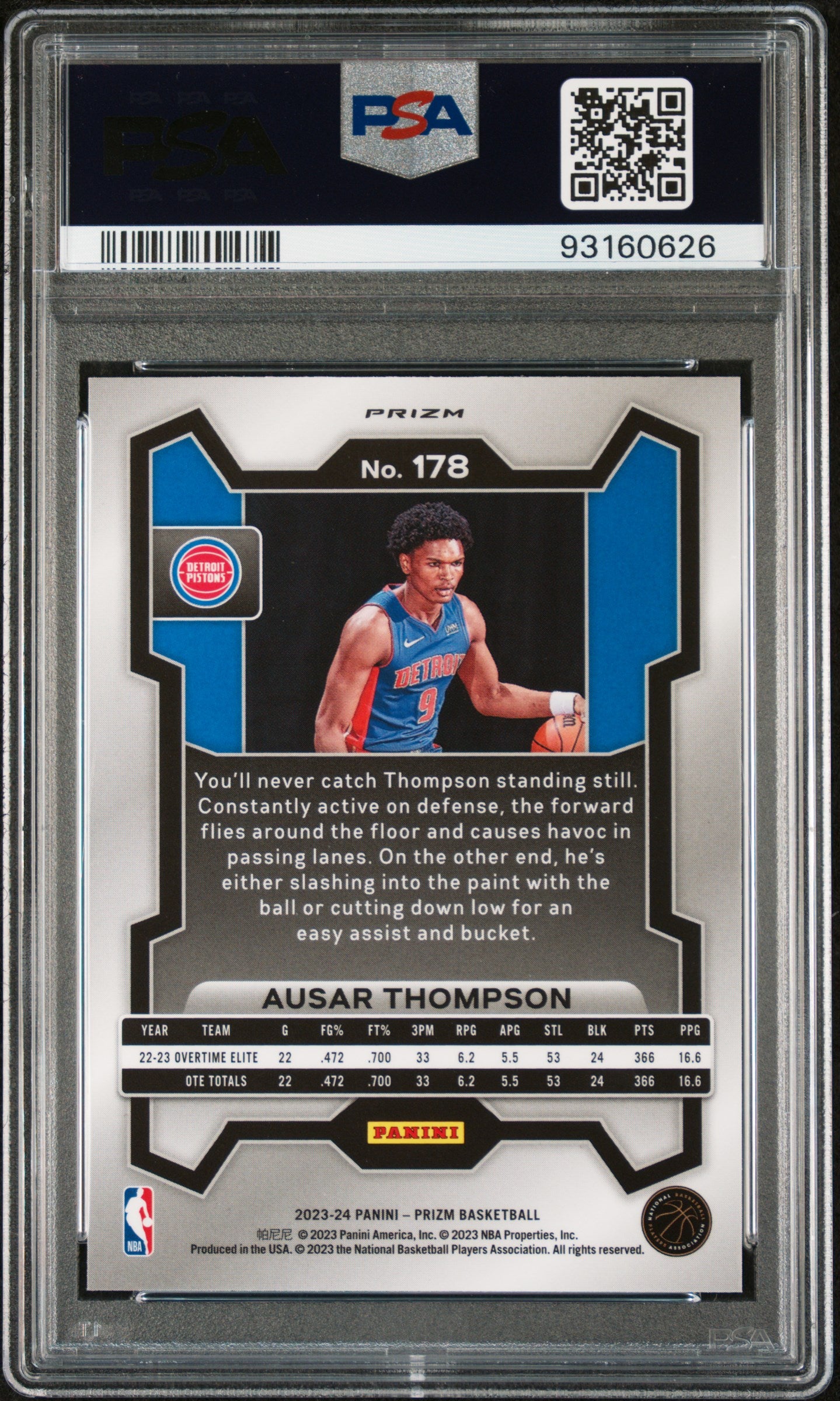 AUSAR THOMPSON - 2023 Prizm Silver RC PSA 10