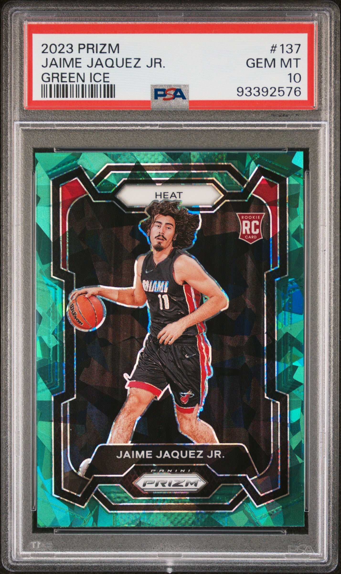 JAMIE JAQUEZ JR. - 2023 Prizm Green Ice RC PSA 10