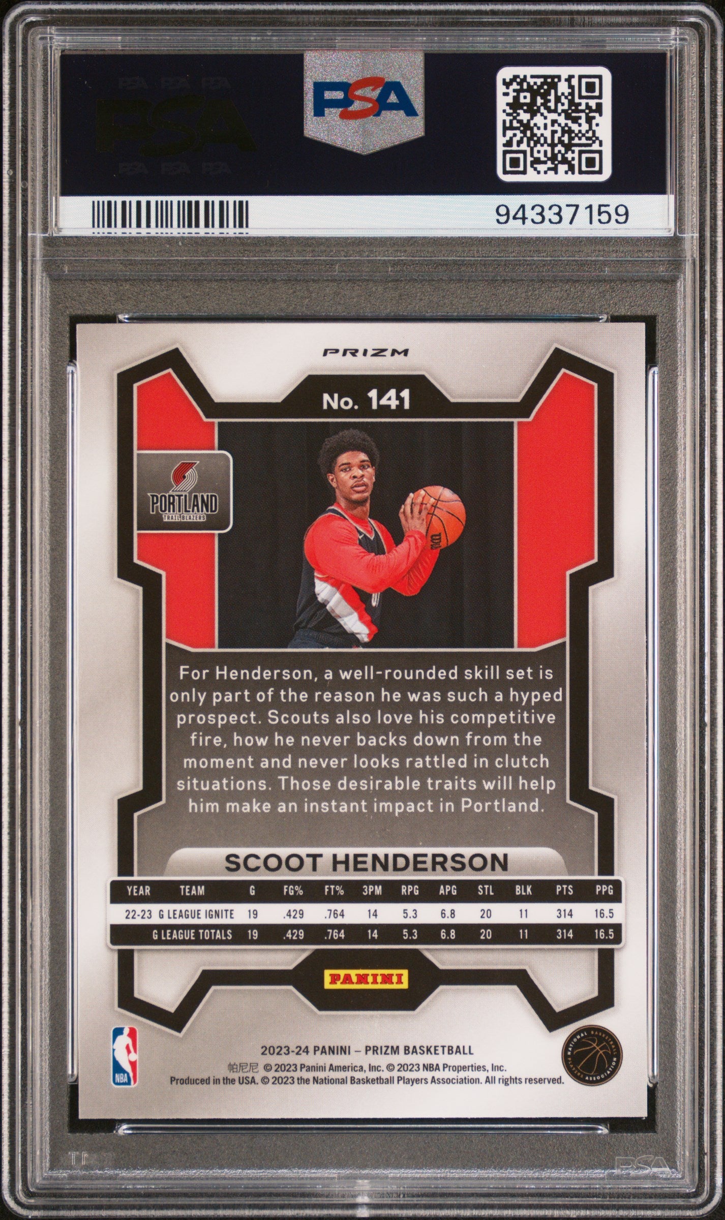 SCOOT HENDERSON - 2023 Prizm Green Ice RC PSA 10