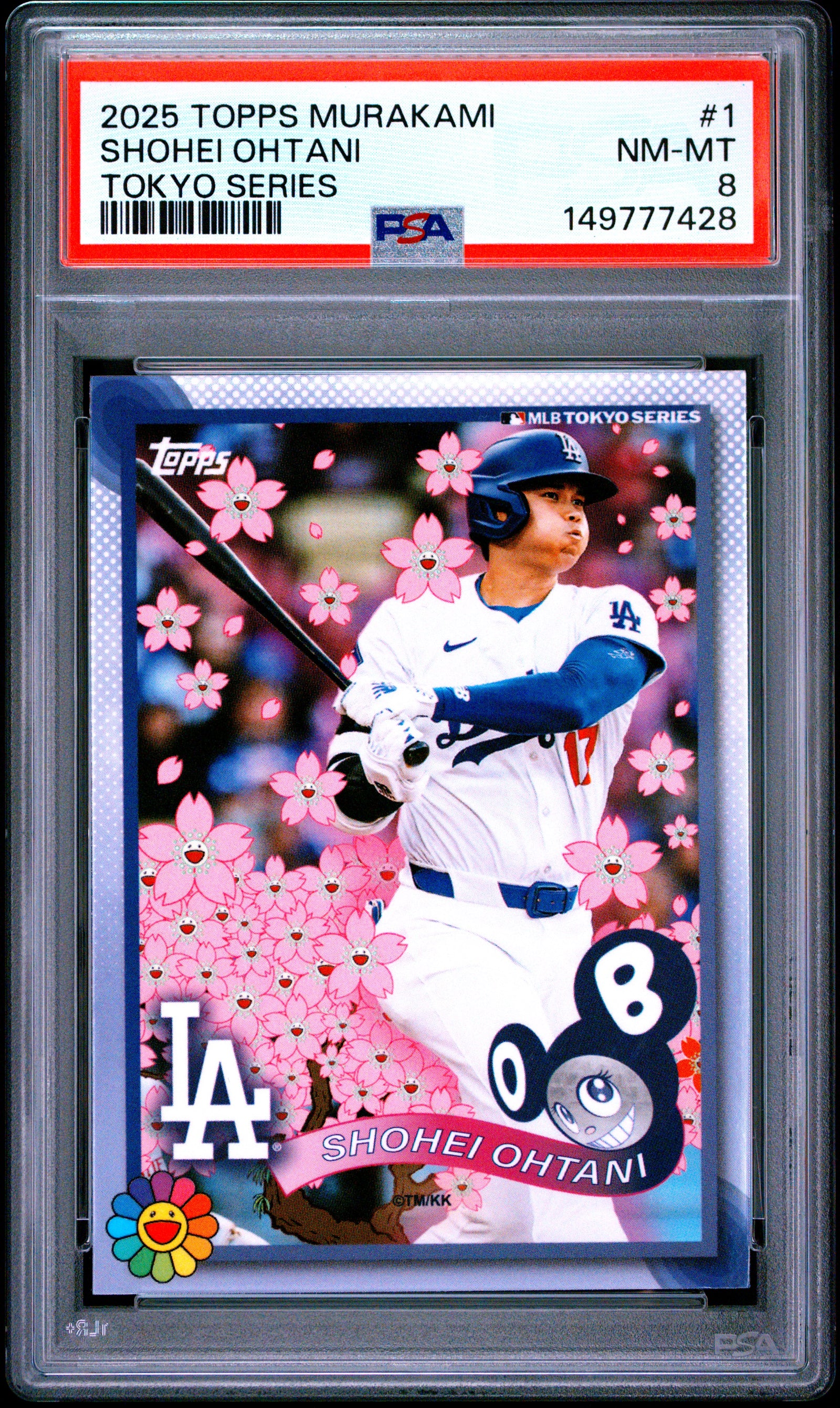SHOHEI OHTANI - 2025 Topps Takashi Murakami + MLB World Tour Tokyo Series #1 PSA 8 - front