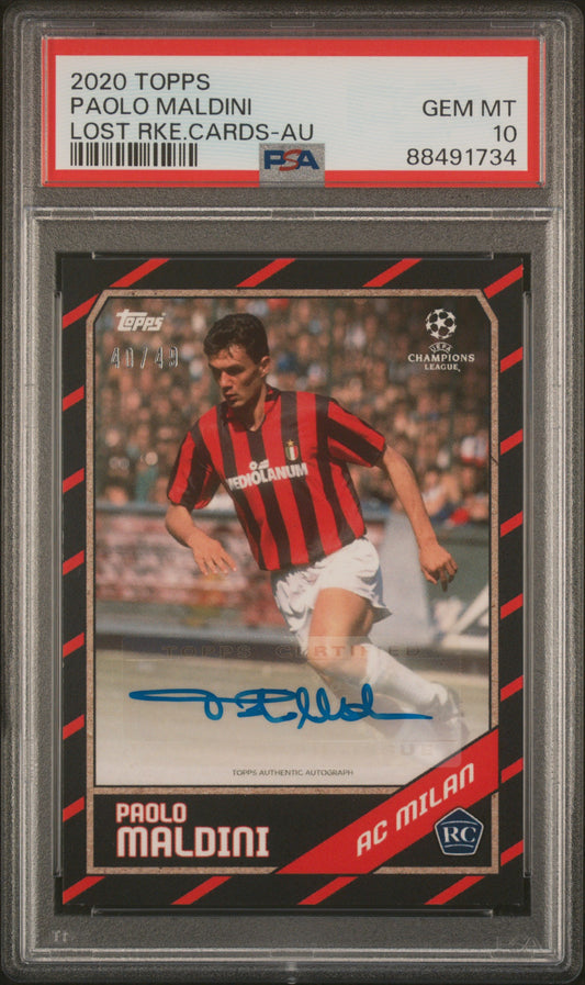 MALDINI - 2020 Topps Lost Rookie /49 Auto PSA 10