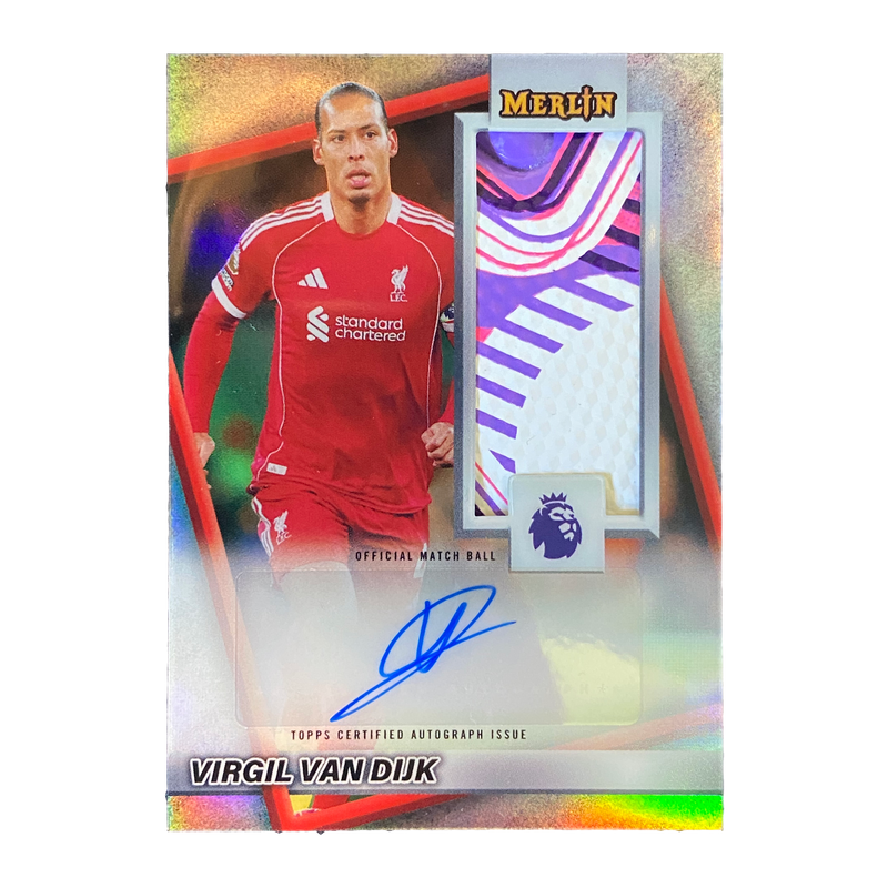 VIRGIL VAN DIJK - 2026 Topps Merlin Premier League Match Ball Signatures Refractor Auto Relic #MB-VVD - front
