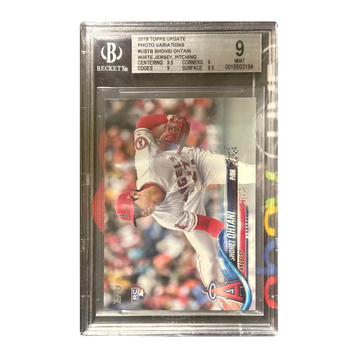 SHOHEI OHTANI - 2018 Topps Update Photo Variation White Jersey Pitching RC #US1B - BGS 9 — front