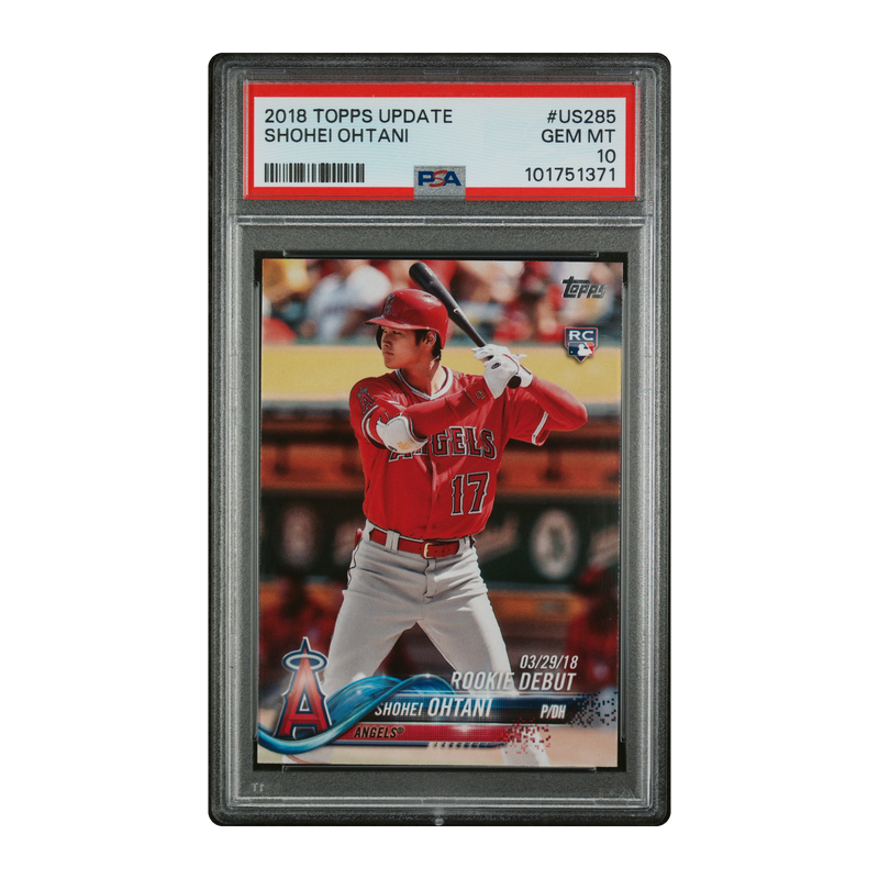 SHOHEI OHTANI - 2018 Topps Update Rookie Debut RC #US285 - PSA 10 — front
